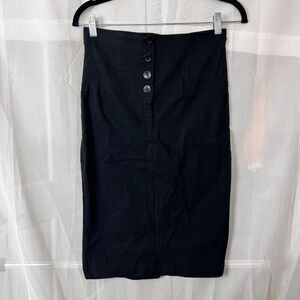 One Clothing black stretch bodycon pencil skirt Sm pinup office siren academia